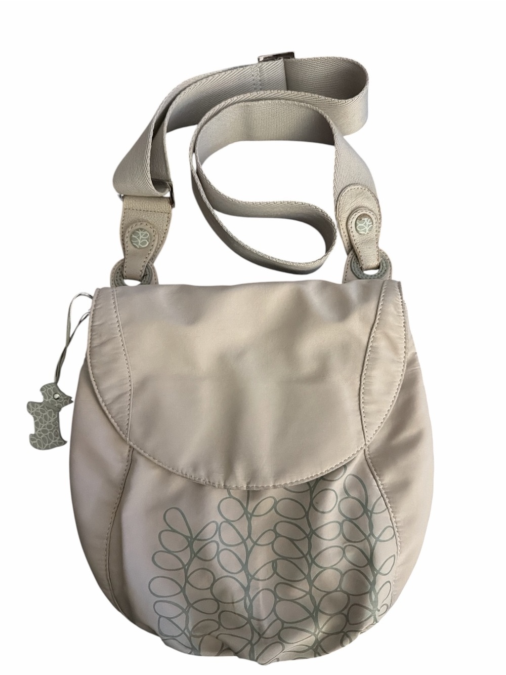 Radley London Womens Vintage Soft Ivory Leather Crossbody Purse Handbag
